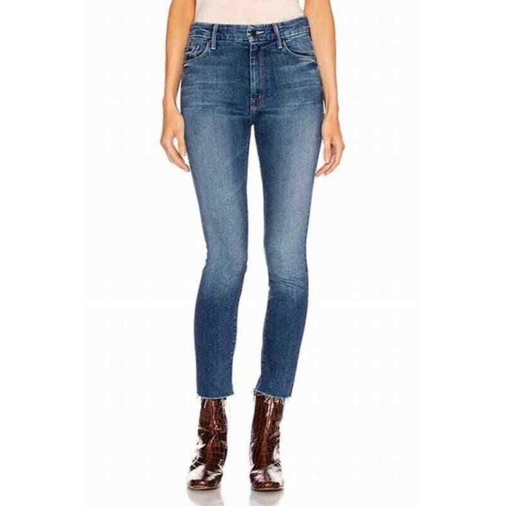 Mother The Looker Ankle Fray  Blue Denim Skinny Jeans Size 29 Made in USA
